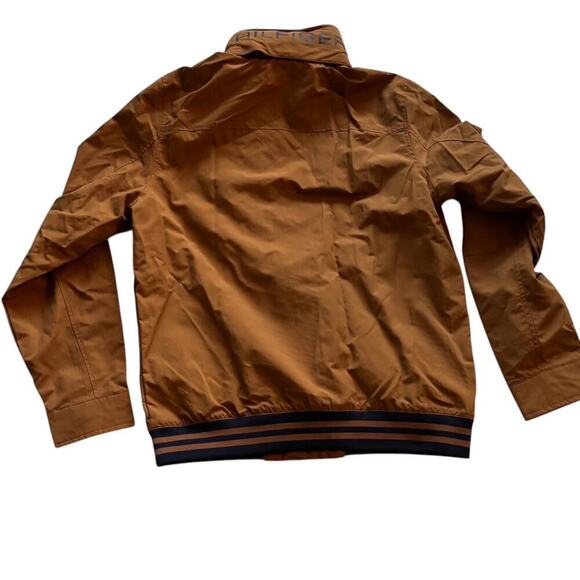 Tommy Hilfiger Spring Jacket Blue Lettering Collar Details Hooded Collar - Picture 2 of 8